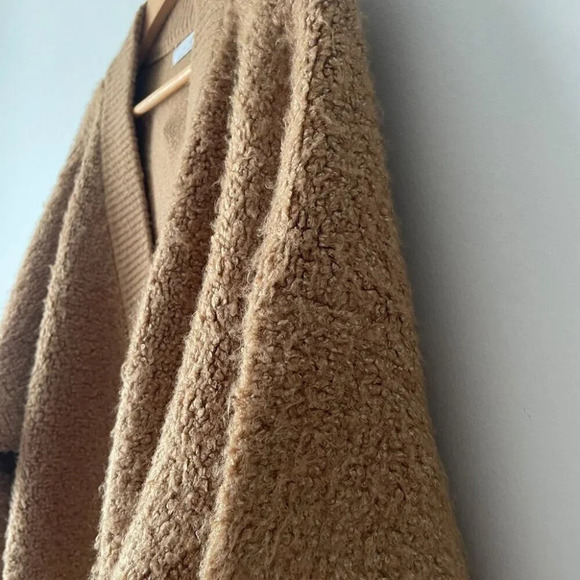 Oak + Fort Knit Oversized Open Front Cardigan Sweater Tan Size Small - Picture 4 of 6